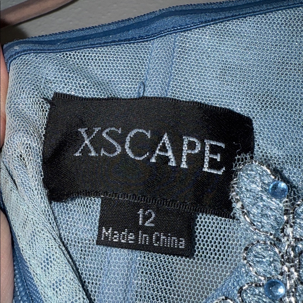 Xscape Light Blue Dress with Silver Embellishments (prom or wedding guest) - Picture 2 of 8